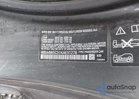 2019 BMW 430I xDrive z USA, uszkodzony, nr VIN WBA4W5C51KAE51276